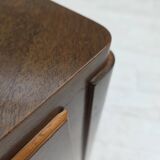 1960s, Danish radio/TV commode, laqered ash wood, wood marquetry door.