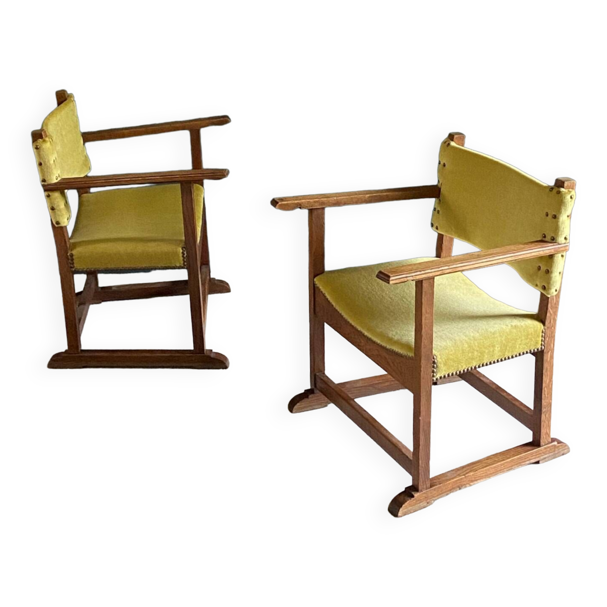 Paire de petits fauteuils années 30-40
