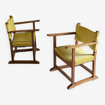 Paire de petits fauteuils années 30-40