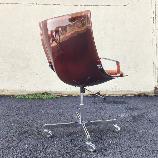 Fauteuil de bureau en plexiglas design Raphaël Raffel, 1970