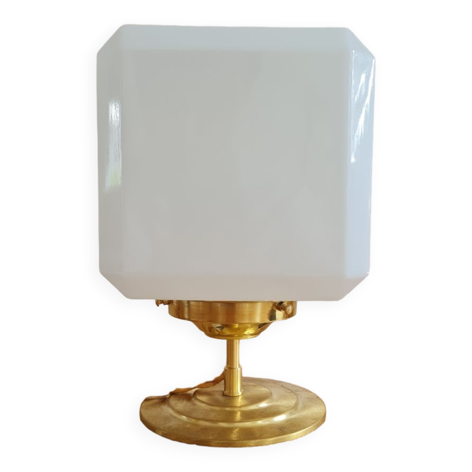 Opal glass table lamp