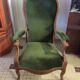 Voltaire with green velvet seat