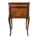 Napoleon III bedside table in marquetry wood and marble