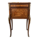 Napoleon III bedside table in marquetry wood and marble
