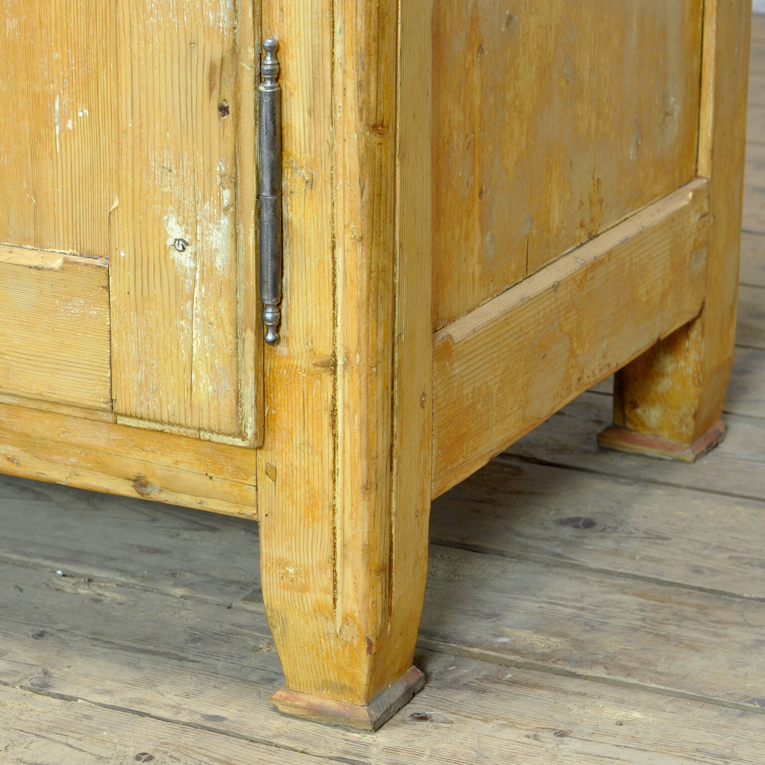 Rustic european pine ice cabinet, circa 1910