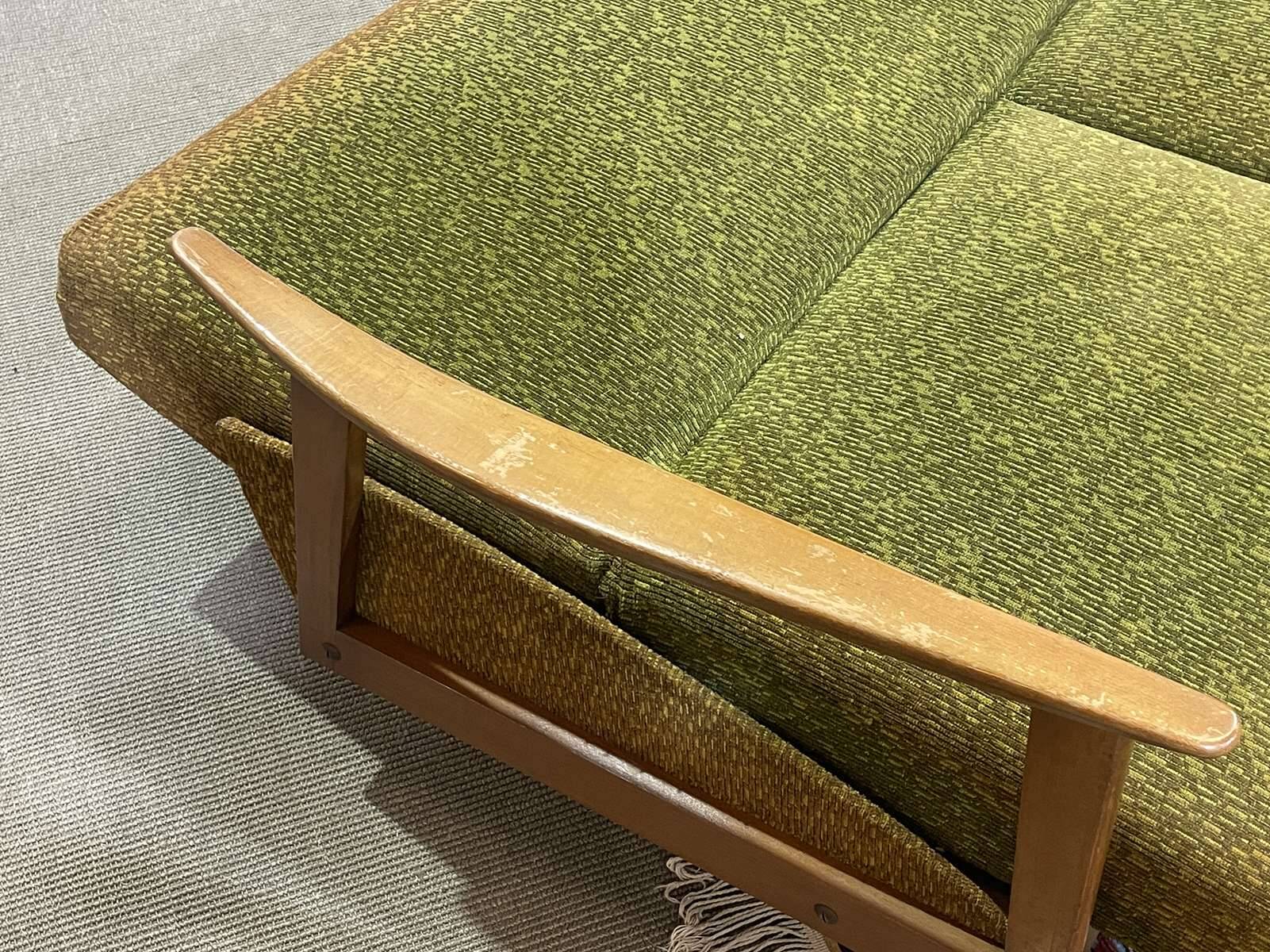 1970s English beech sofa bed