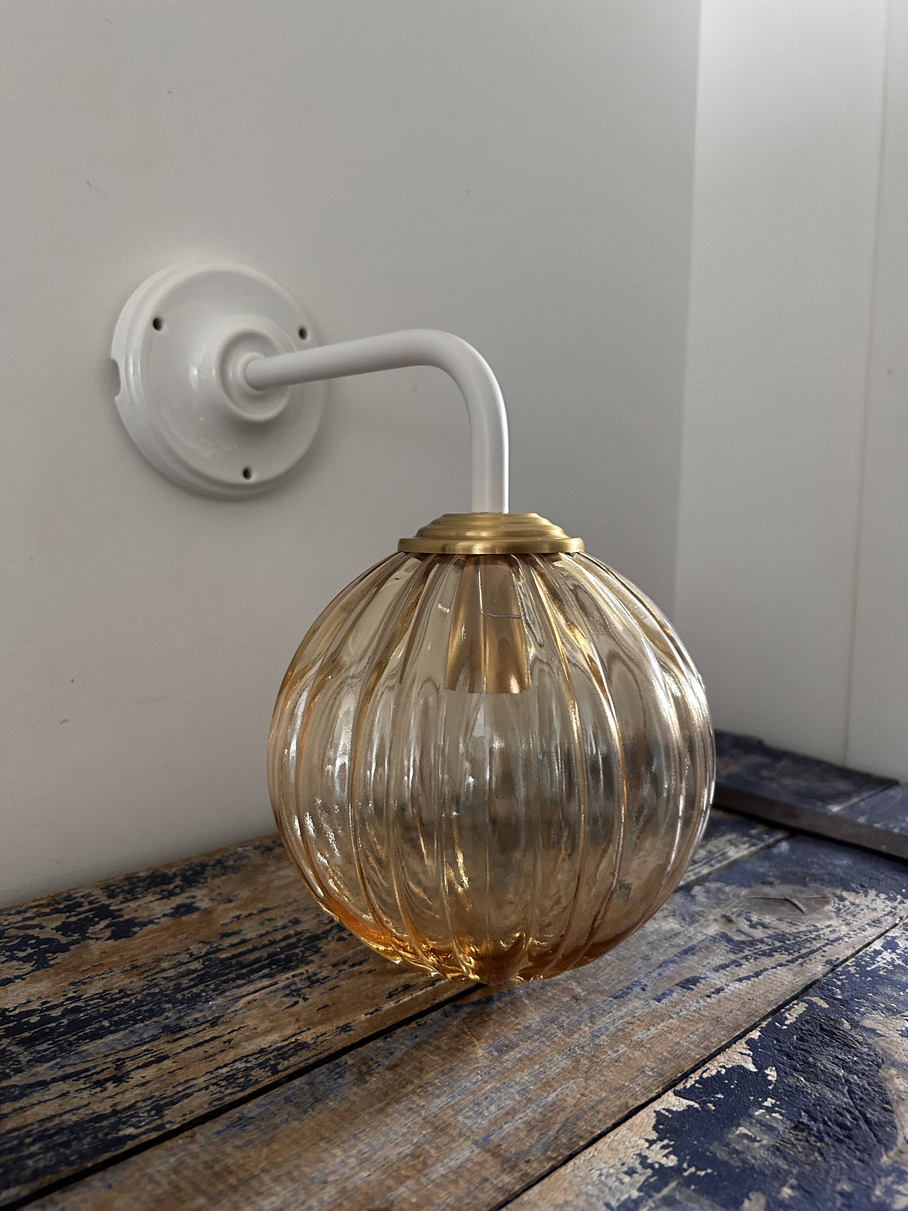 Glass globe wall light
