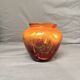 Vase Pot Paste Glass Blown Red Orange Lacquered Marbled Signed Dated Art Deco