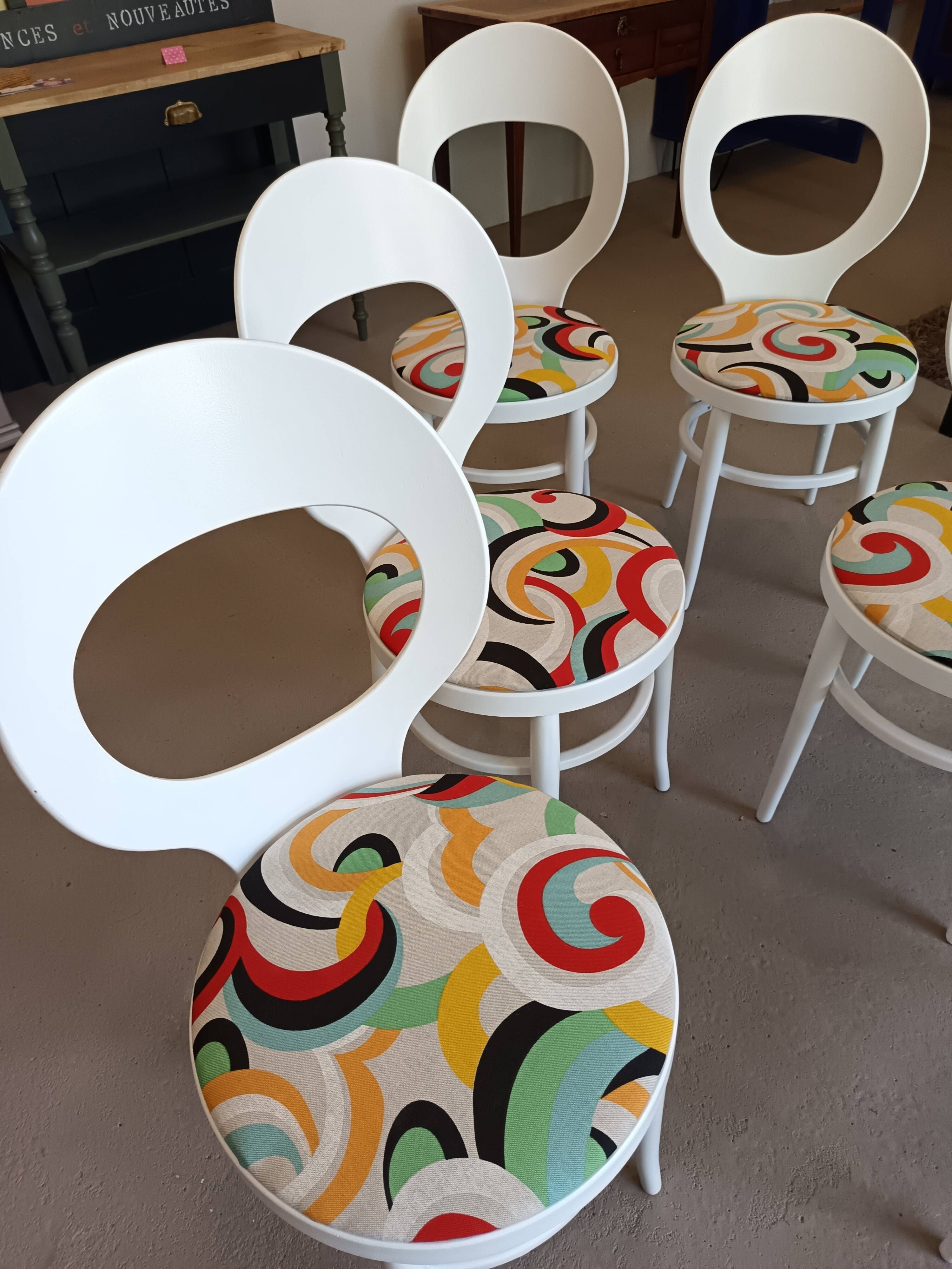 set of 2 restored Baumann Mouette chairs