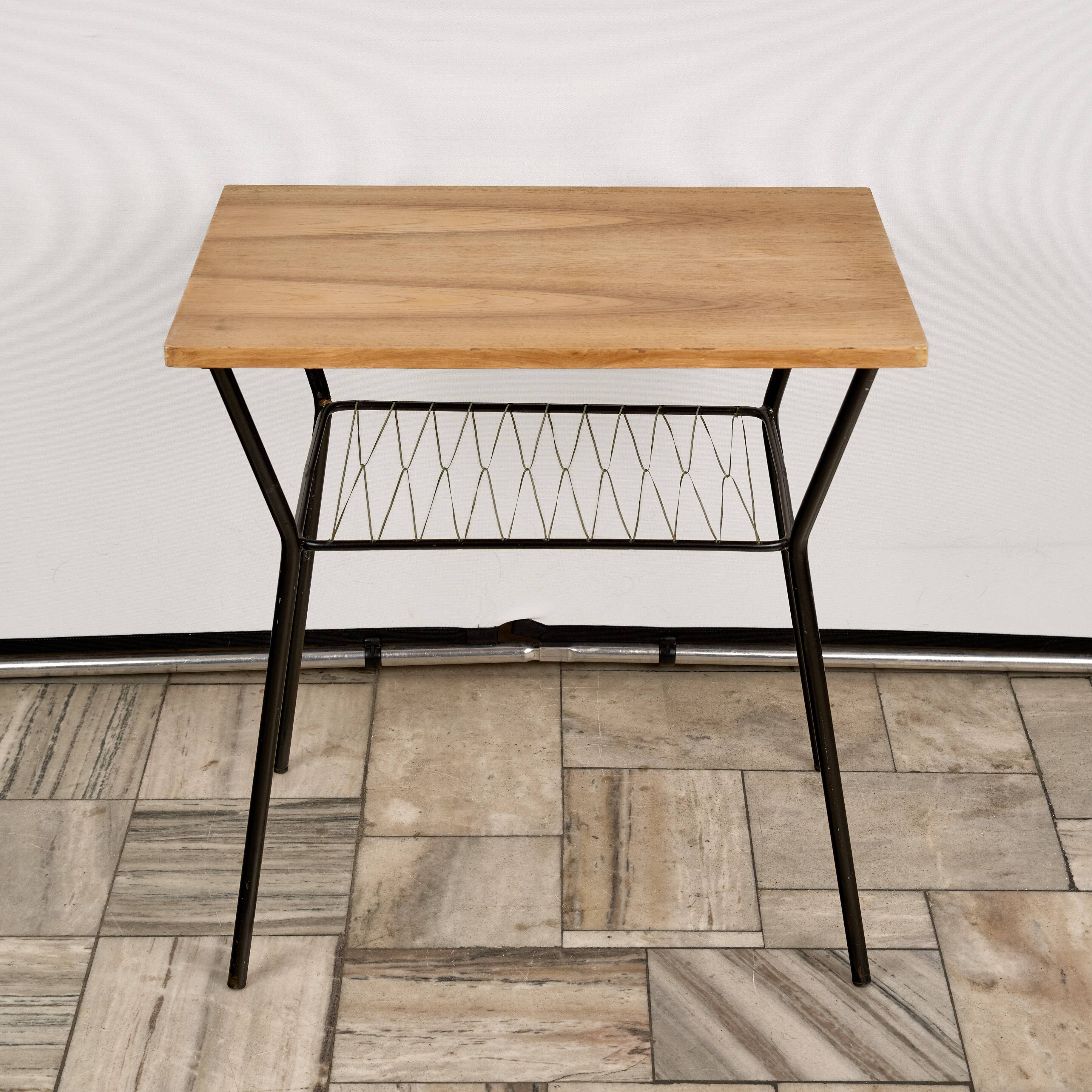 Vintage Oak Side Table, 1960s, Czechoslovakia