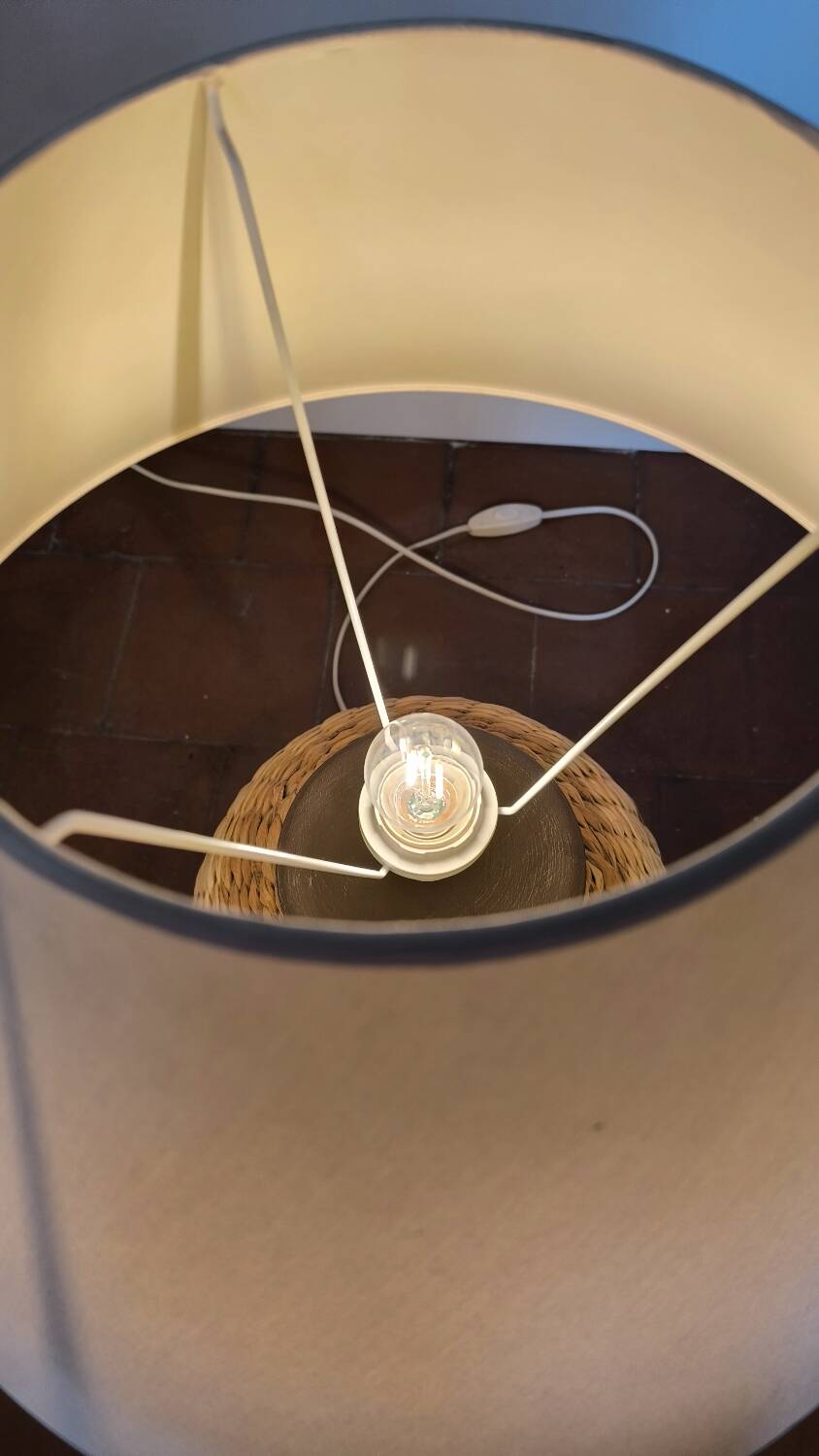 Vintage wicker table lamp