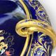 Large blue Sèvres vase / table centre and gold earthenware from Tours, signed.