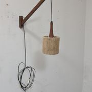Vintage teak Swedish wall light