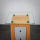 Commode italienne postmoderne avec plateau en verre (années 1980)