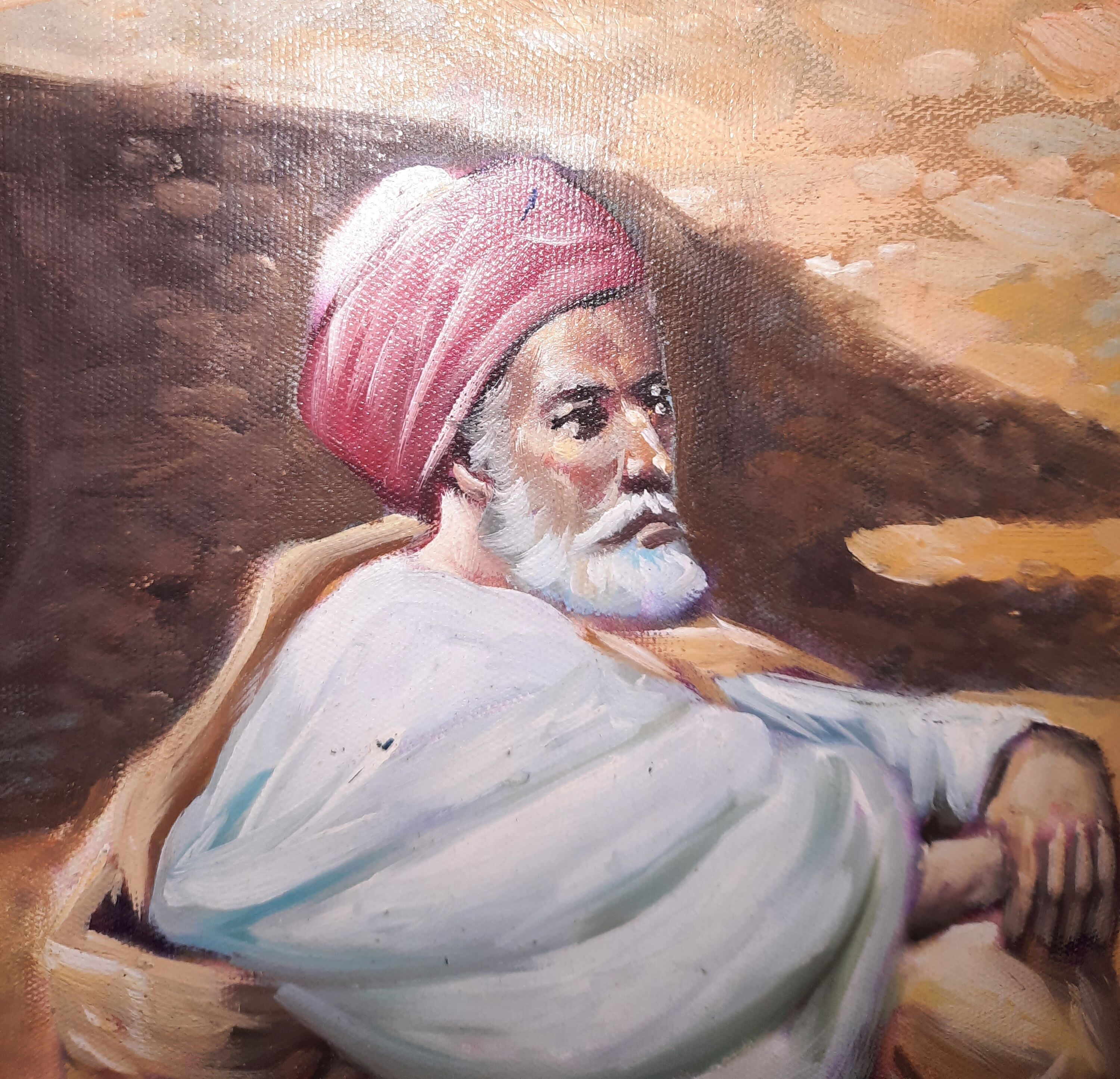 Oil on orientalist canvas