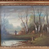 Painting under wood XIX th