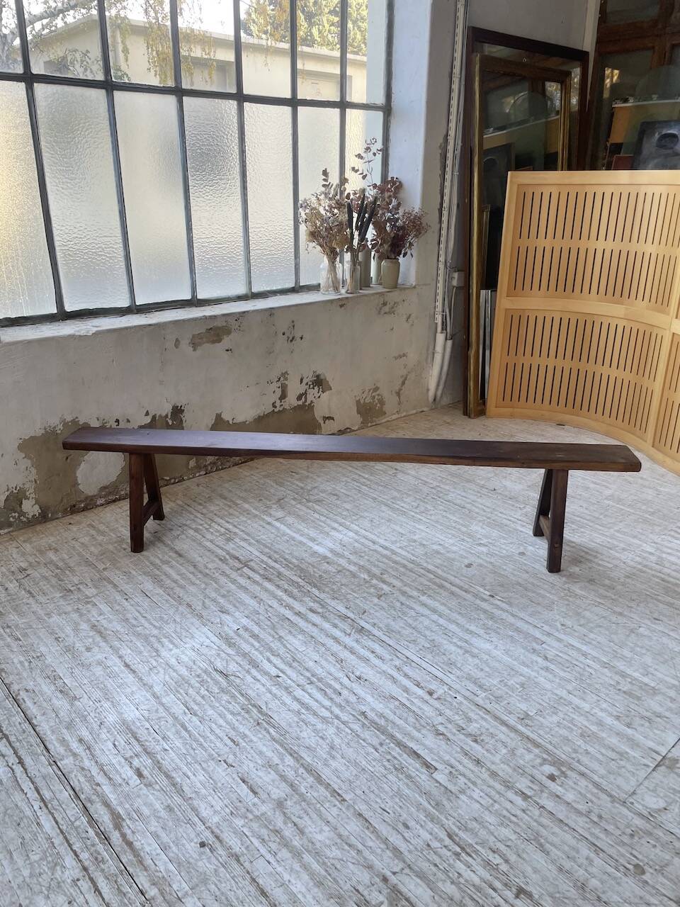 Solid oak bench 230 cm
