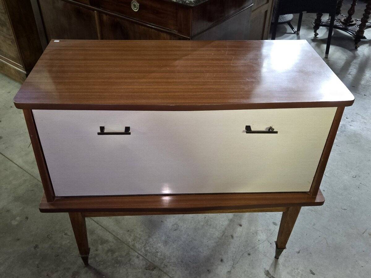 Vintage mid-century bar cabinet from the 1950s–60s.