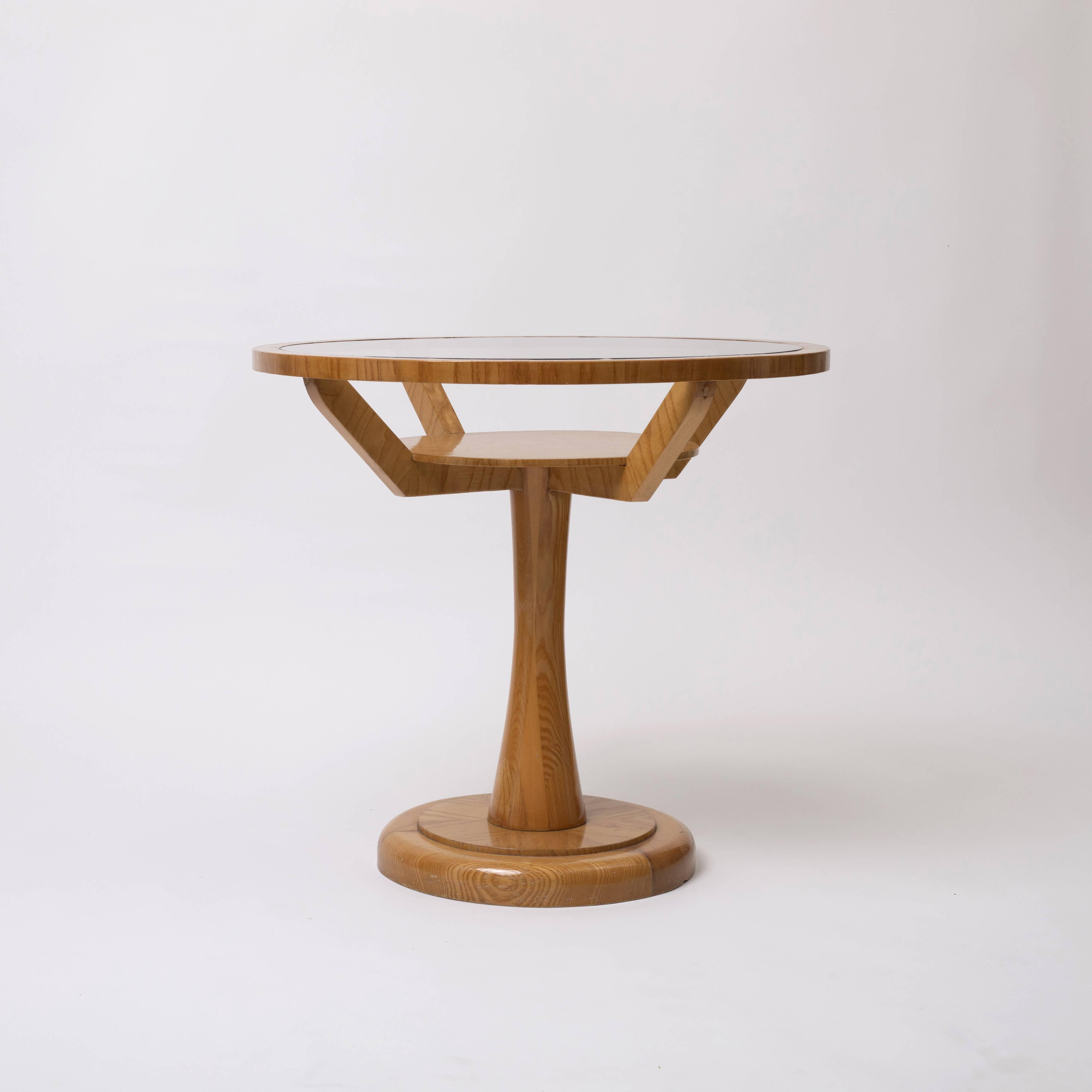Ocassionall / console table in ash and smoked glass , 1950s, Czechoslovakia