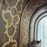 Gothic walnut sideboard with marble top, early 20th century