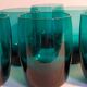 Six verres de verrier bleus paon vintages