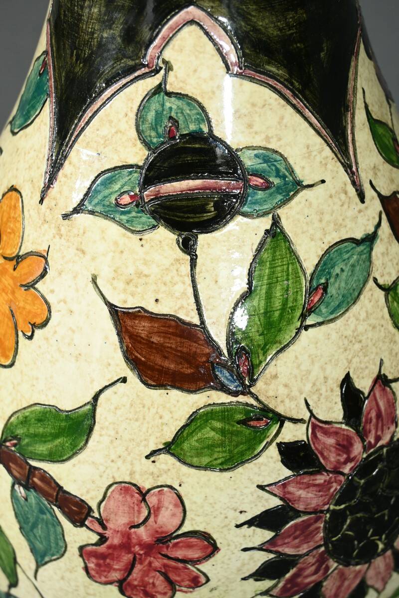 Vase en Faïence Polychrome, signé J.Massier, Vallauris – Début XXe