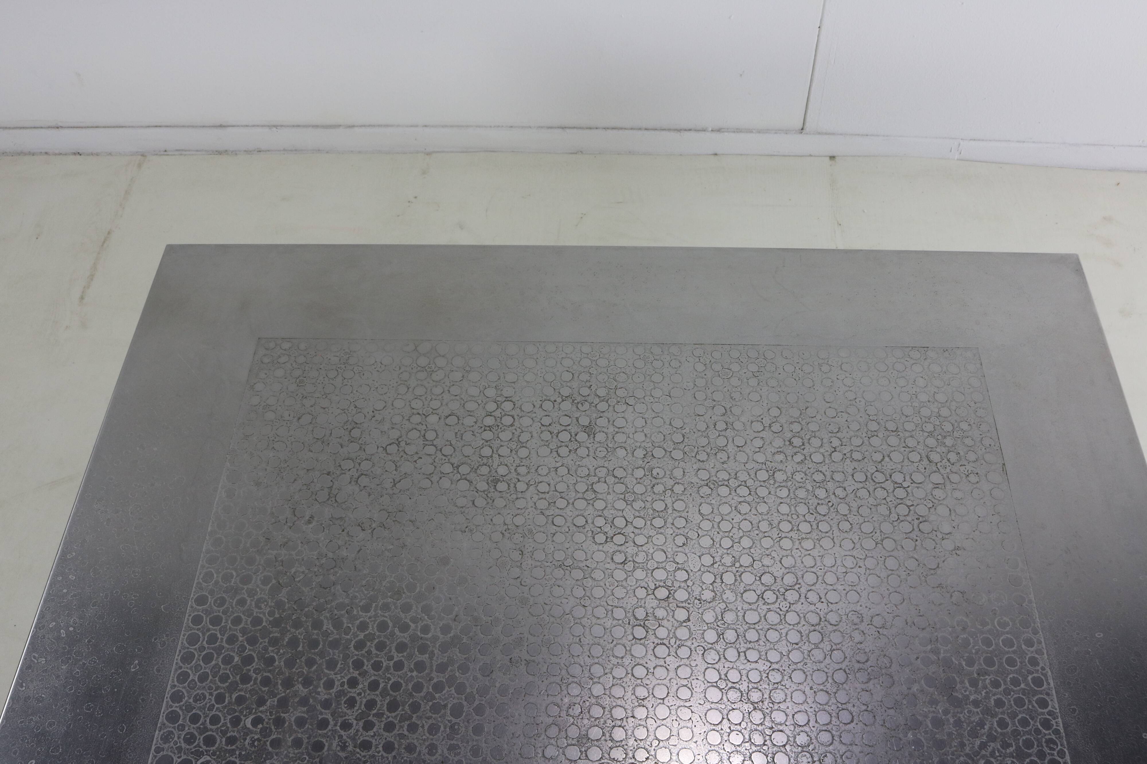 German design etched metal coffee table by Heinz Lilienthal