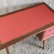 Teak desk with compass legs - 60s/70s