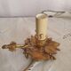 Small hand-held candle holder lamp in vintage gold metal