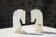 Vintage white onyx bookends – Horse heads