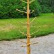 Brutalist coat rack on boxwood stand
