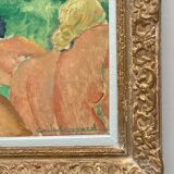 Huile sur toile par Emile Compard portrait de femmes et composition