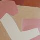 Minimalist figurative painting version burgundy "don't leave me".