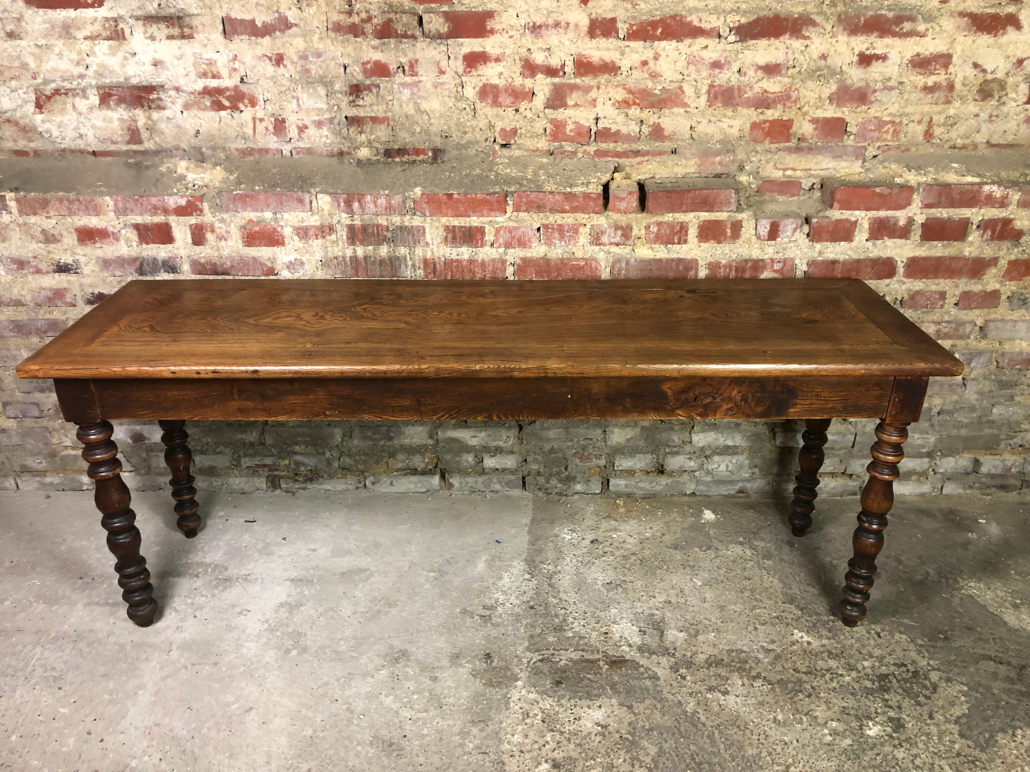 Draper's table / solid oak console 1900s