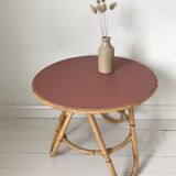 Back table in rattan from the 50s