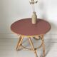 Back table in rattan from the 50s