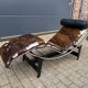 Cassina LC4 Le Corbusier original (signed) in cowhide, in new condition.
