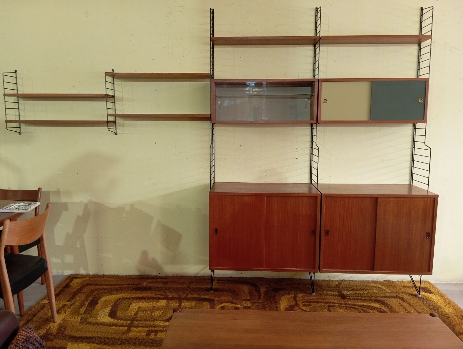 Scandinavian teak String shelf unit
