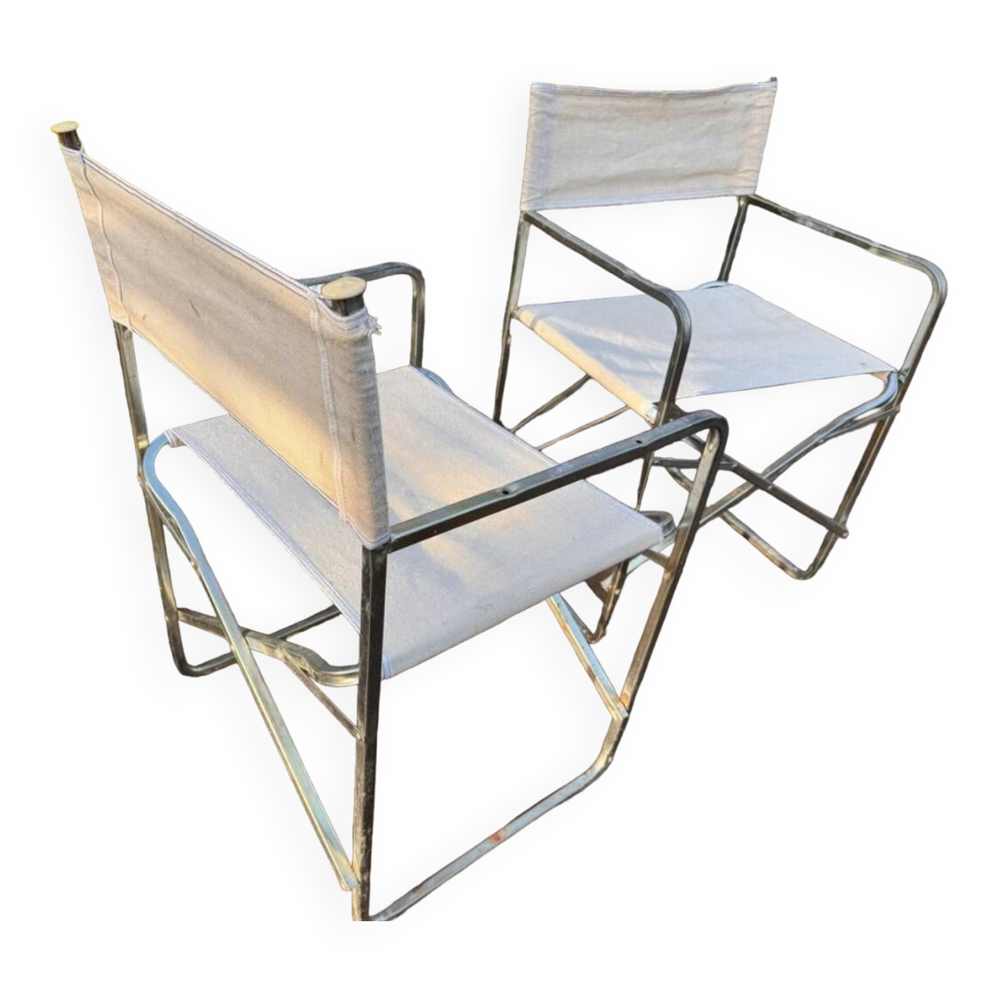 Pair of folding camping chairs