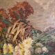 Peinture à l'huile nature morte bouquet de dahlias signé Marius Dalon, début XXème