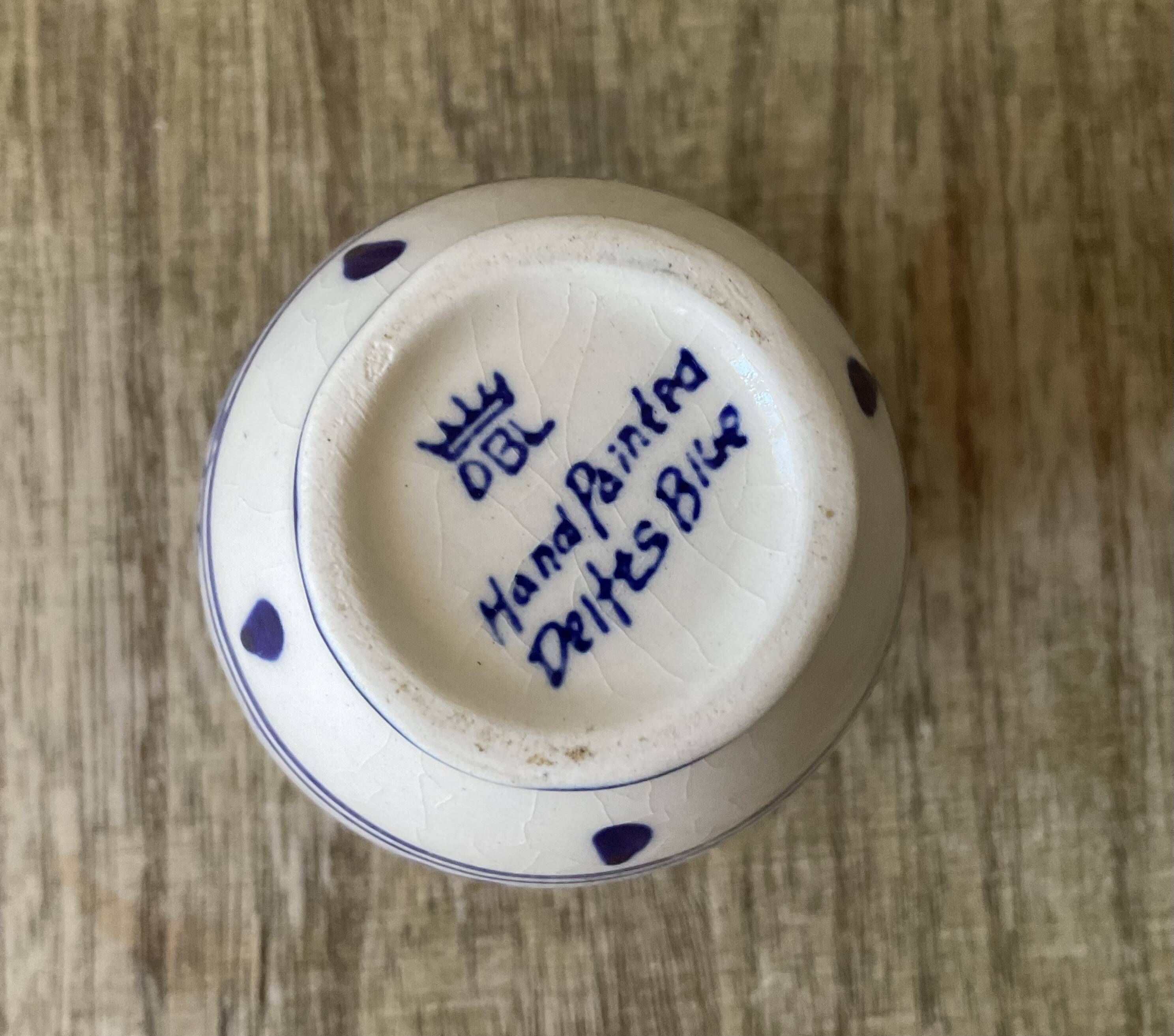 Sucrier, pot couvert en faïence bleu de Delft