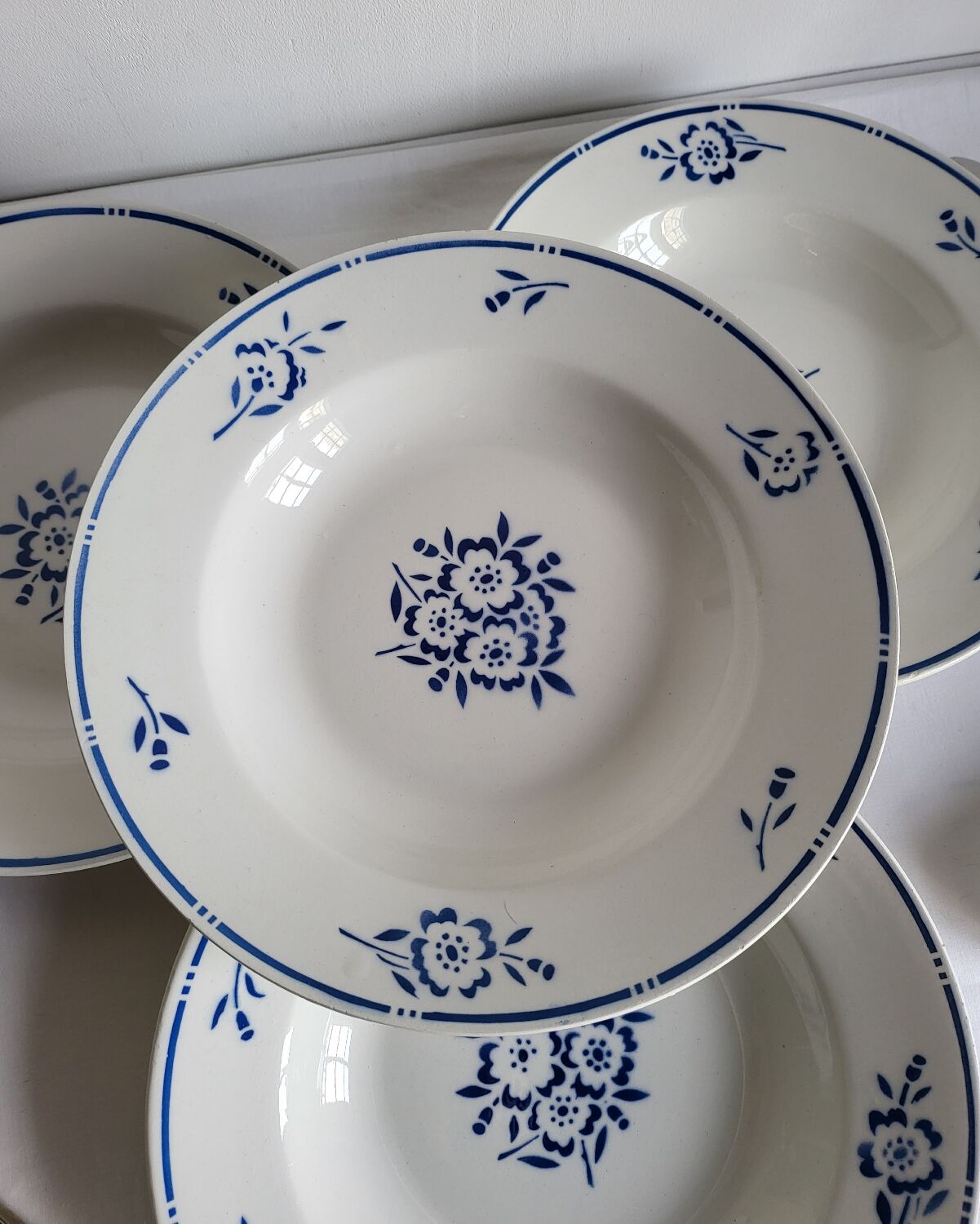 4 Deep Plates in earthenware Moulin des Loups & Hamage model Lucien