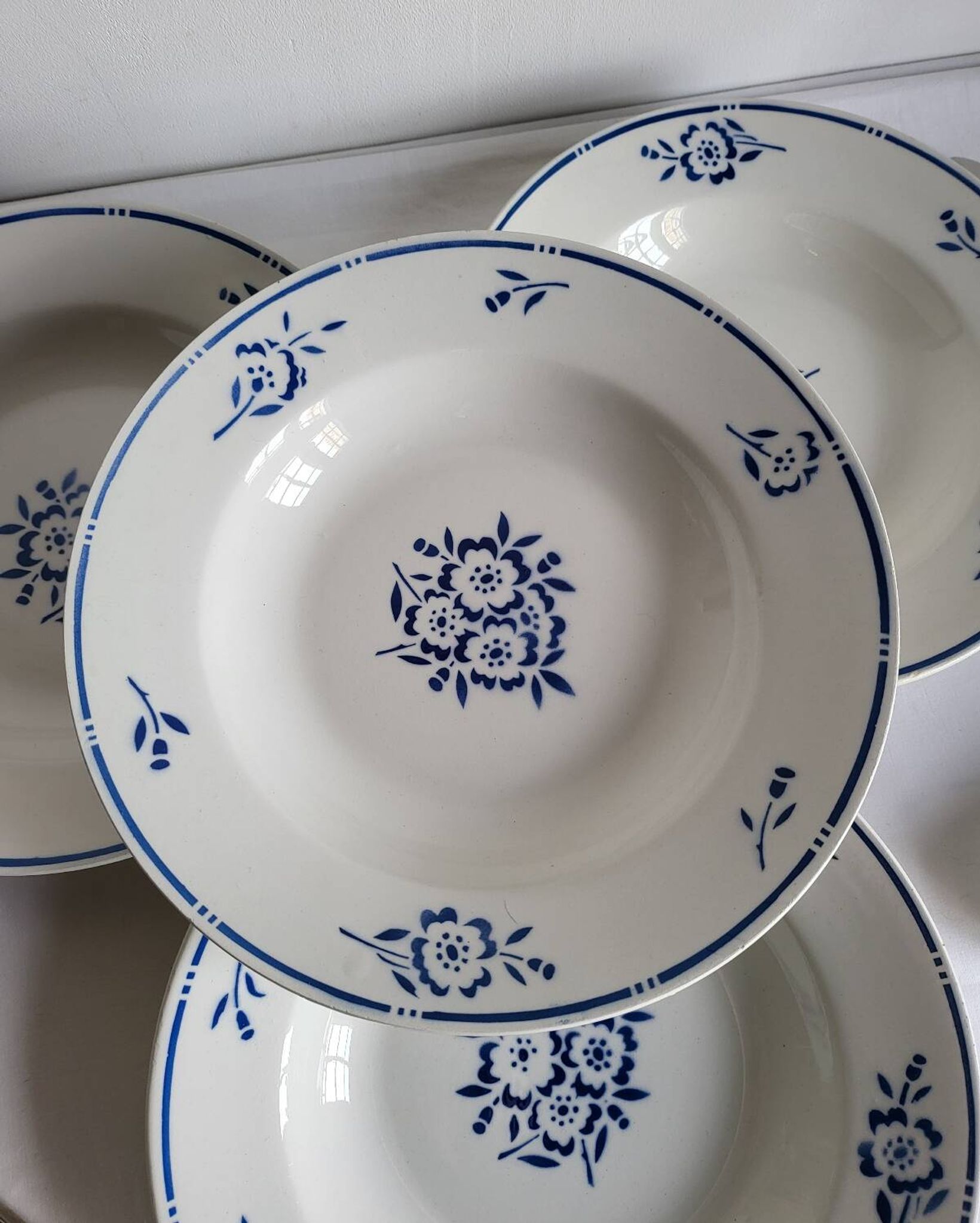 4 Deep Plates in earthenware Moulin des Loups & Hamage model Lucien