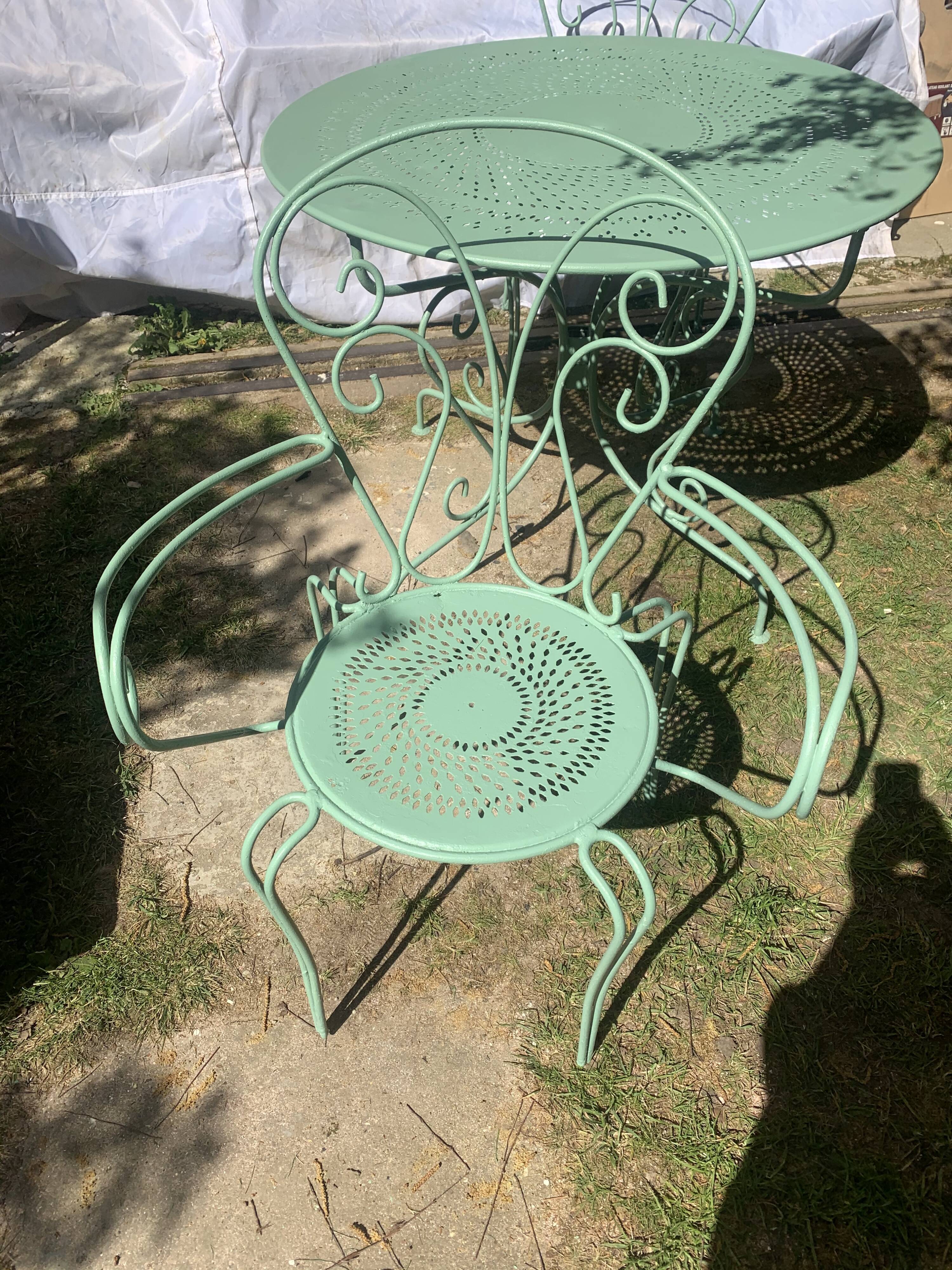 Provence green wrought iron garden room