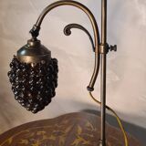 lampe art nouveau ancienne abat jour verre de murano 43x26