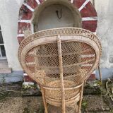 Fauteuil Emmanuelle en rotin 1970
