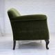 1950s, Danish 2-seater sofa, green furniture velour, ash wood legs.