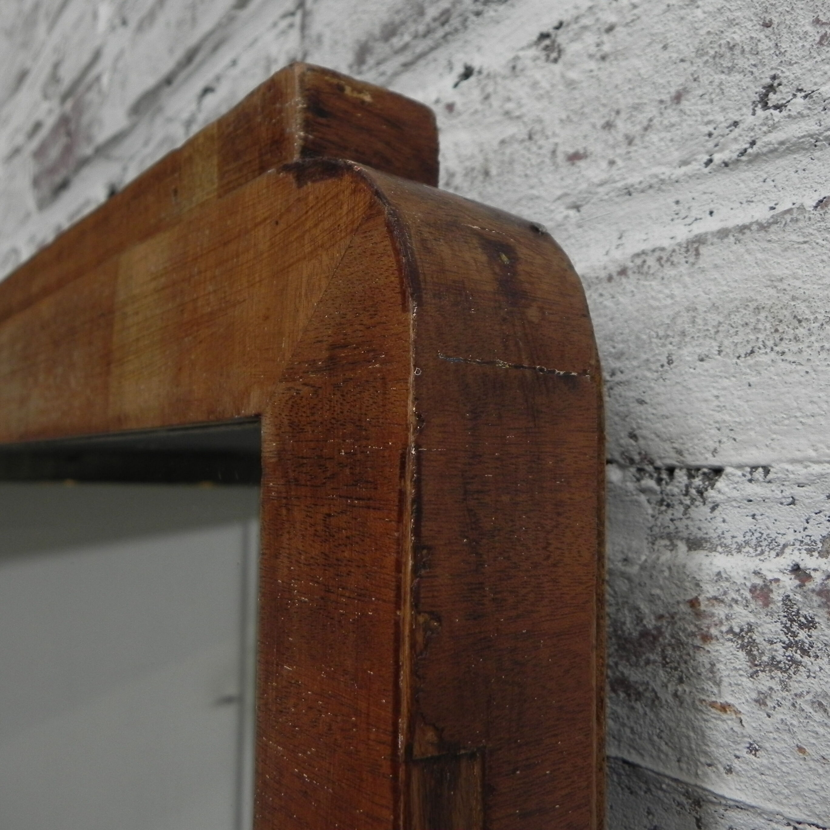 Standing art deco mirror in mahogany frame