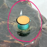 Vintage Italian wood and glass coffee table from 70s