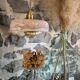 Pair of handcrafted portable lamps with a marbled stone effect